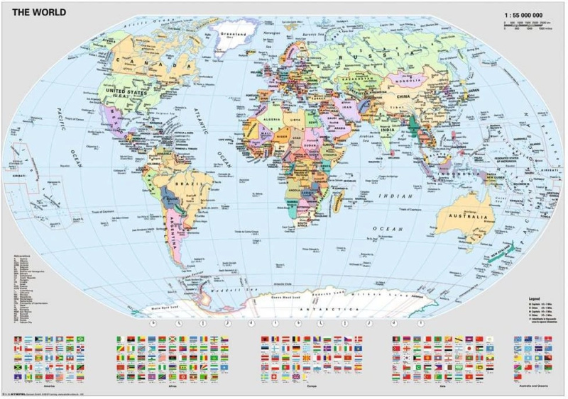 Politická mapa světa puzzle 1000 dílků