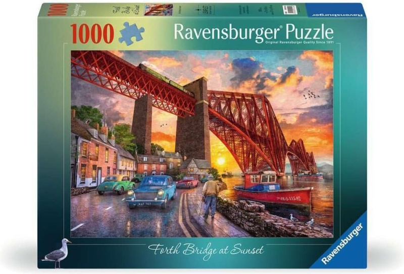 Puzzle Ravensburger 1000 dílků Forth Bridge v zapadajícím slunci