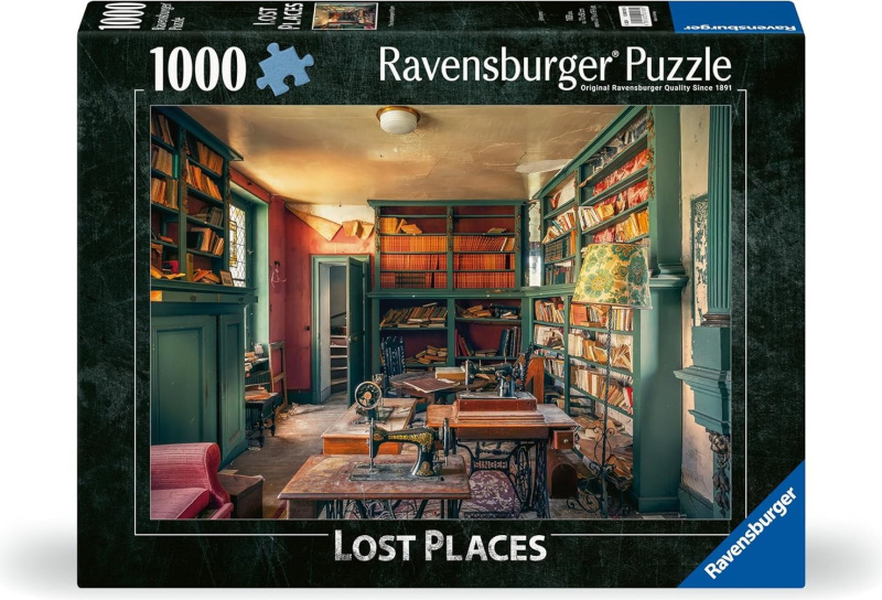 Ravensburger Puzzle, 1 000 dílků (knihovna se šicím strojem)