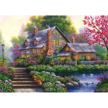 RAVENSBURGER Puzzle Romantická chata 1000 dílků