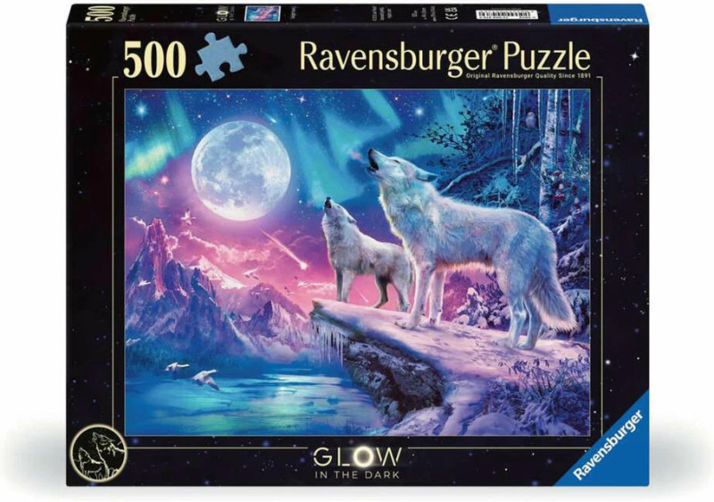 Ravensburger svítící puzzle Vyjící vlci za soumraku 500 dílků