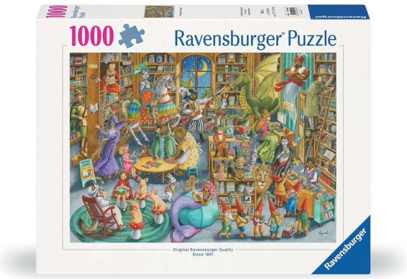 Puzzle Ravensburger 1000 dílků Půlnoc v knihovně