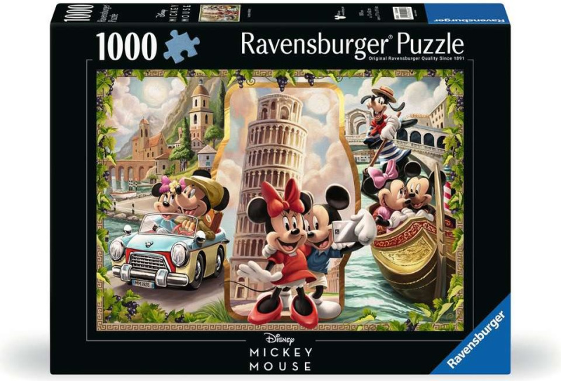 RAVENSBURGER Puzzle Mickey a Minnie na dovolené 1000 dílků
