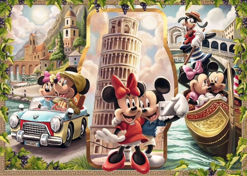RAVENSBURGER Puzzle Mickey a Minnie na dovolené 1000 dílků