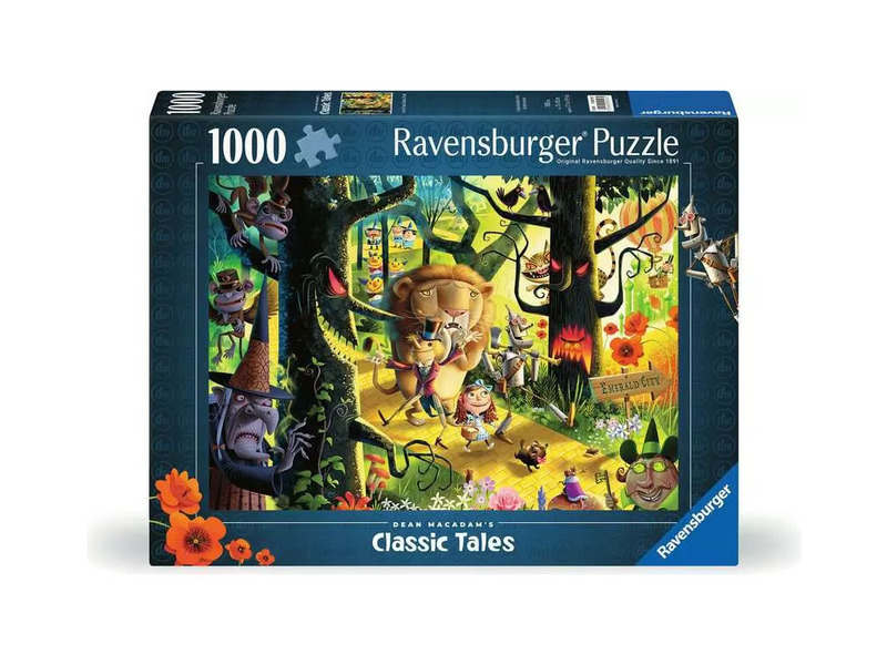 Puzzle Ravensburger 1000 dílků Lvi, tygři a medvědi, ó jé! (Čaroděj ze země Oz)