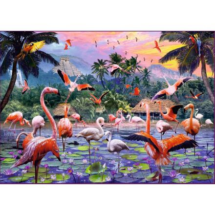 Růžoví plameňáci puzzle 1000 dílků