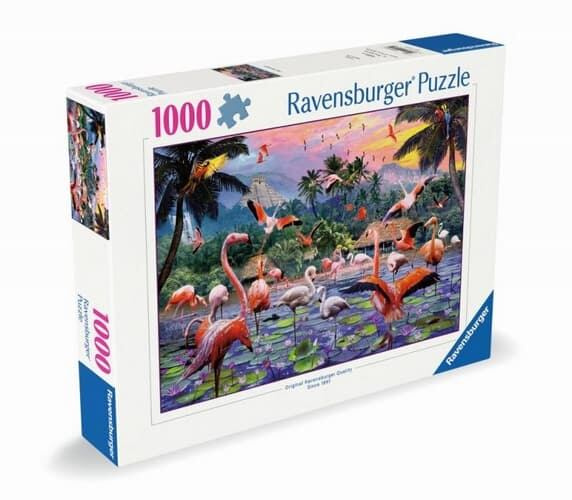 Růžoví plameňáci puzzle 1000 dílků