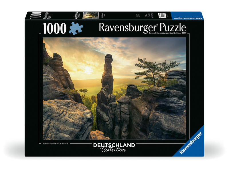Puzzle Ravensburger 1000 dílků Německo: Labské pískovce za rozbřesku