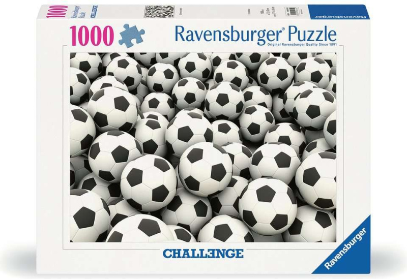 Ravensburger 00615 challenge puzzle fotbalové míče 1000 dílků