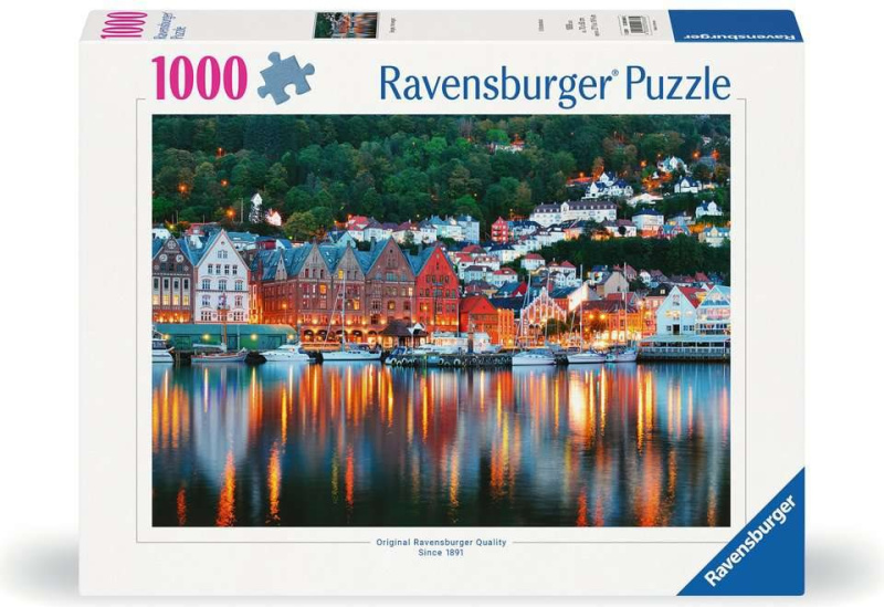 Puzzle Ravensburger 1000 dílků Bergen, Norsko