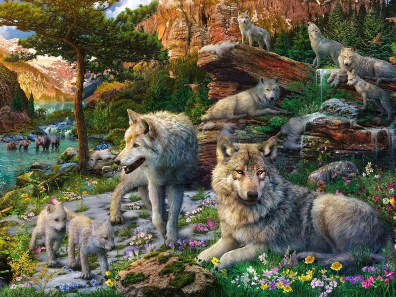 RAVENSBURGER Vlci na jaře 1500 dílků