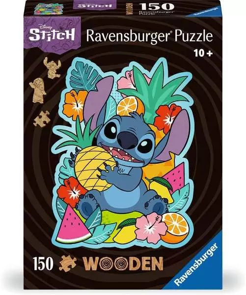 RAVENSBURGER Dřevěné obrysové puzzle Disney: Stitch 150 dílků
