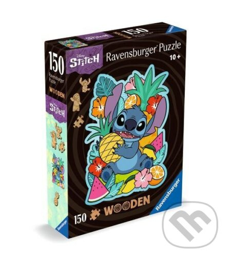 RAVENSBURGER Dřevěné obrysové puzzle Disney: Stitch 150 dílků