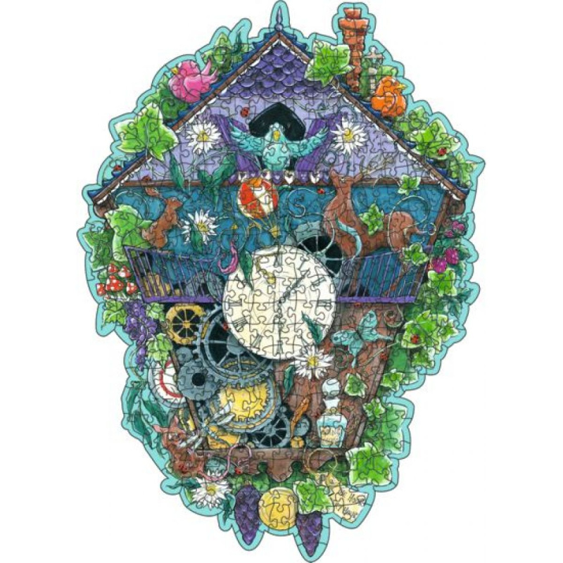RAVENSBURGER Dřevěné obrysové puzzle Kukačkové hodiny 300 dílků