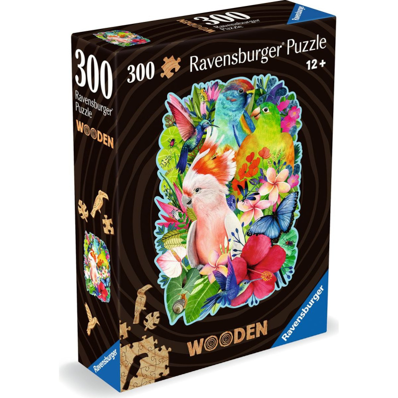 Dřevěné puzzle Barevní papoušci - puzzle z kategorie Zvířata