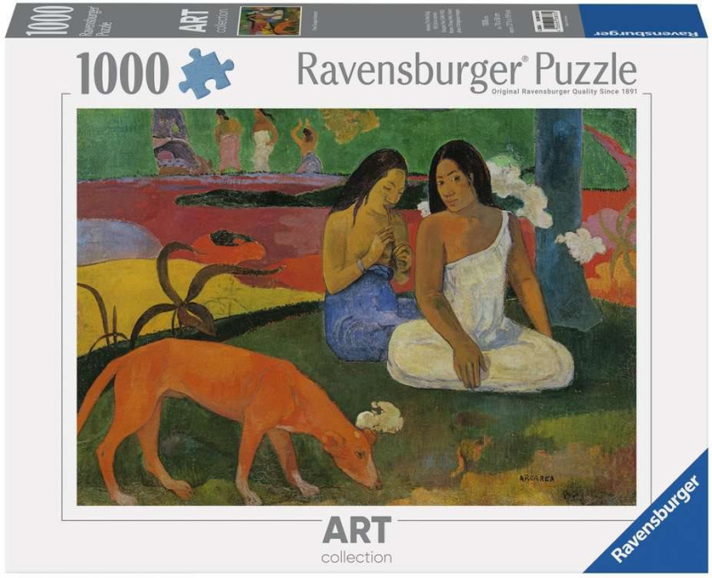Puzzle Ravensburger 1000 dílků Art Collection: P.Gauguin - Arearea (Červený pes)