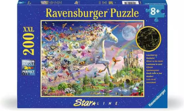 Ravensburger svítící puzzle Motýlí jednorožec XXL 200 dílků