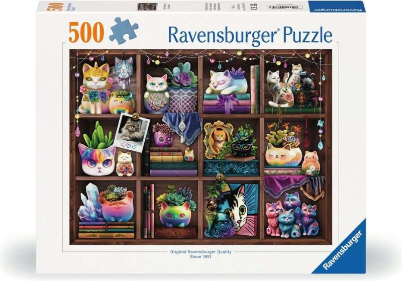 RAVENSBURGER Kočky a sukulenty 500 dílků