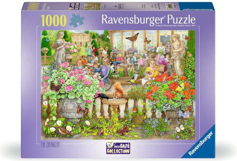 Puzzle Ravensburger 1000 dílků Cosy Café č. 2 - Kavárna v oranžerii