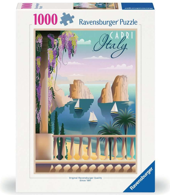 Puzzle Ravensburger 1000 dílků Pohlednice z Capri
