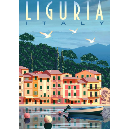 Puzzle Ravensburger 1000 dílků Pohlednice z Ligurie