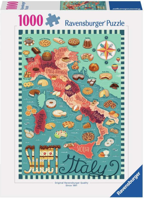 Puzzle Ravensburger 1000 dílků Sladká Itálie