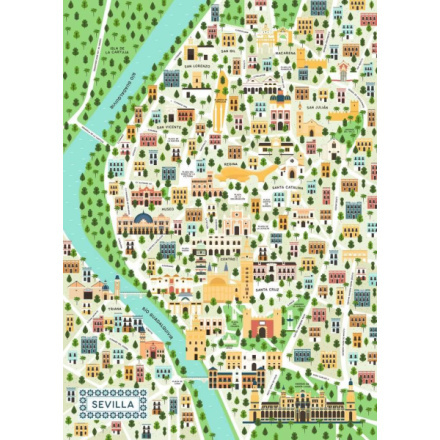 Puzzle Ravensburger 1000 dílků Sevilla na mapě