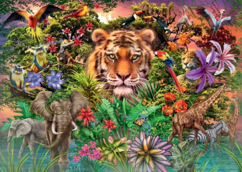 Puzzle exotická zvířata 1000 dílků