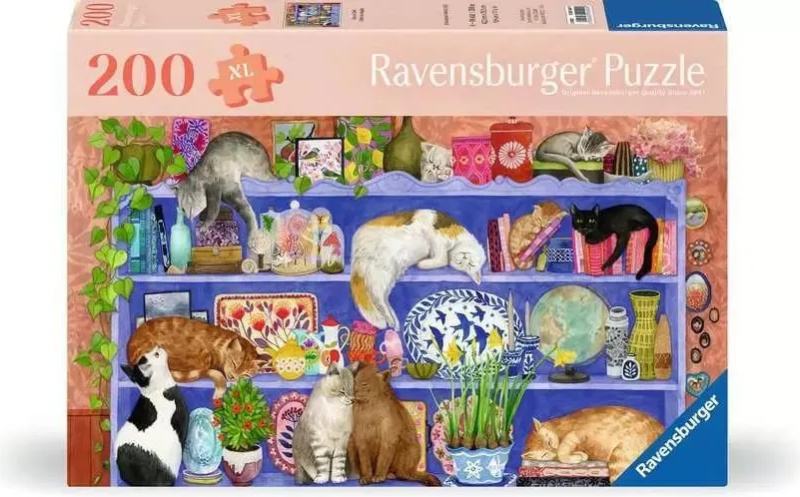 RAVENSBURGER Kočky v regálu 200 dílků