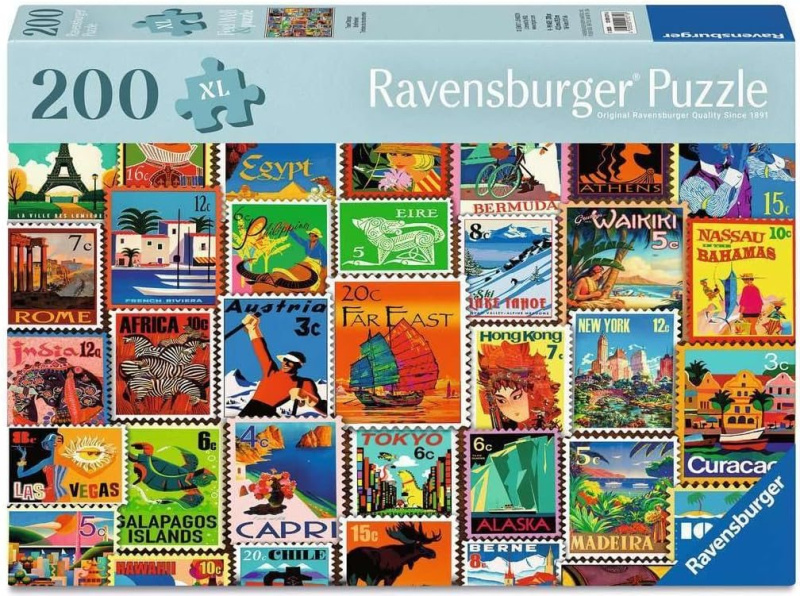 RAVENSBURGER Známky z různých koutů světa 200 dílků