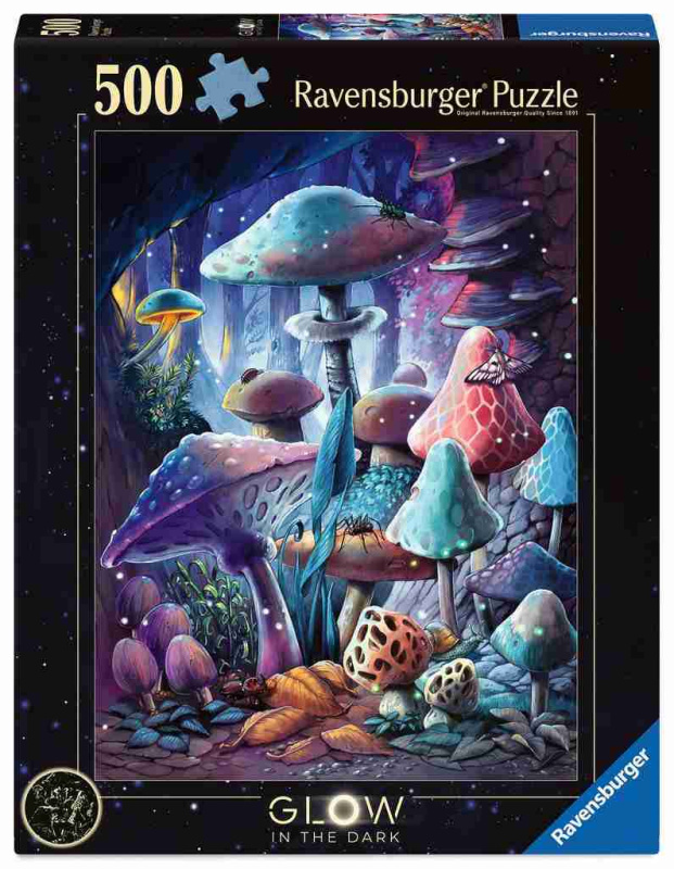 Ravensburger svítící puzzle Magické houby 500 dílků