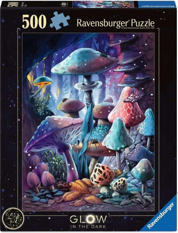 Ravensburger svítící puzzle Magické houby 500 dílků
