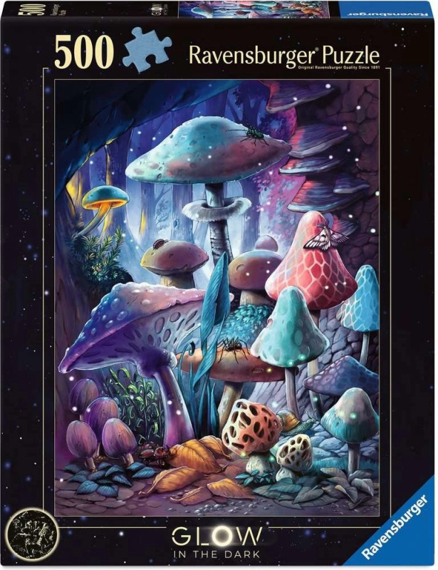 Ravensburger svítící puzzle Magické houby 500 dílků