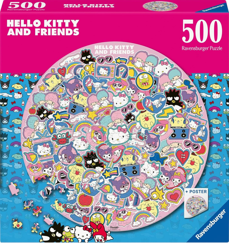 Ravensburger kulaté puzzle Hello Kitty 500 dílků