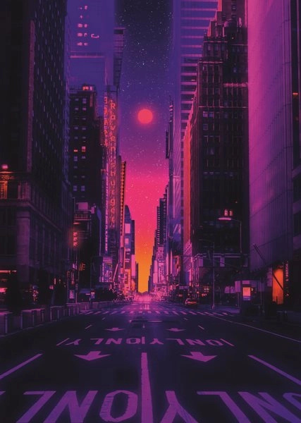 Neonové město puzzle 1000 dílků