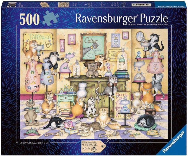 RAVENSBURGER Hrátky rozdováděných koček 500 dílků