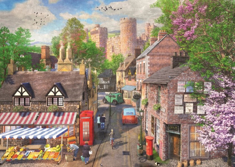 Puzzle Malebná ulička k zámku 1000 dílků