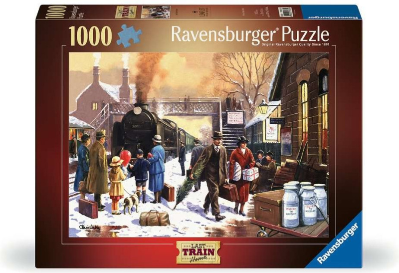 Ravensburger puzzle lokomotiva v bílém šumu 1000 dílků