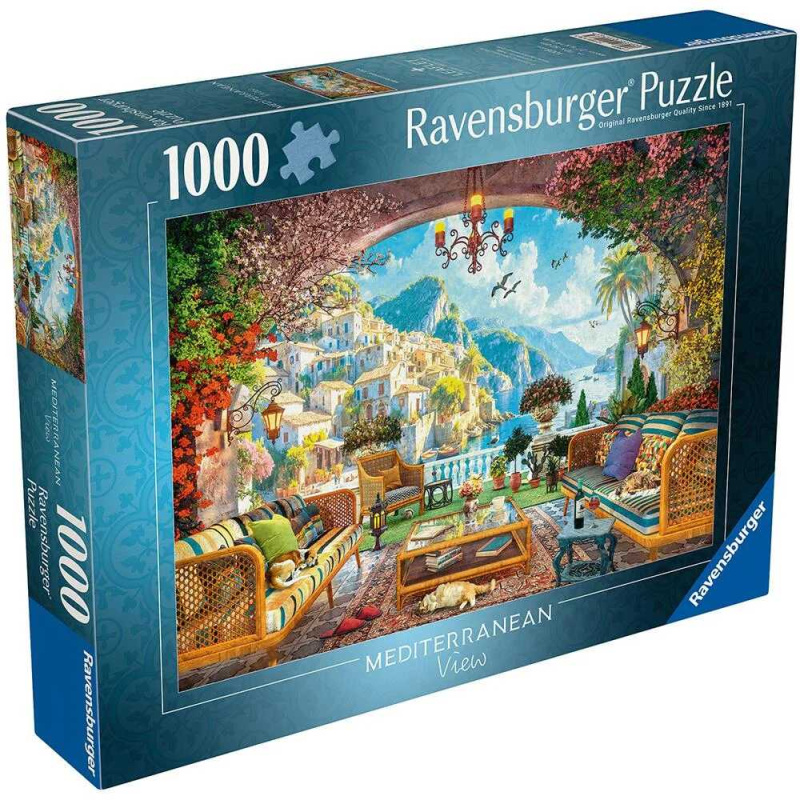 Puzzle RAVENSBURGER Pohádkový výhled na Středomoří, 1000 dílků
