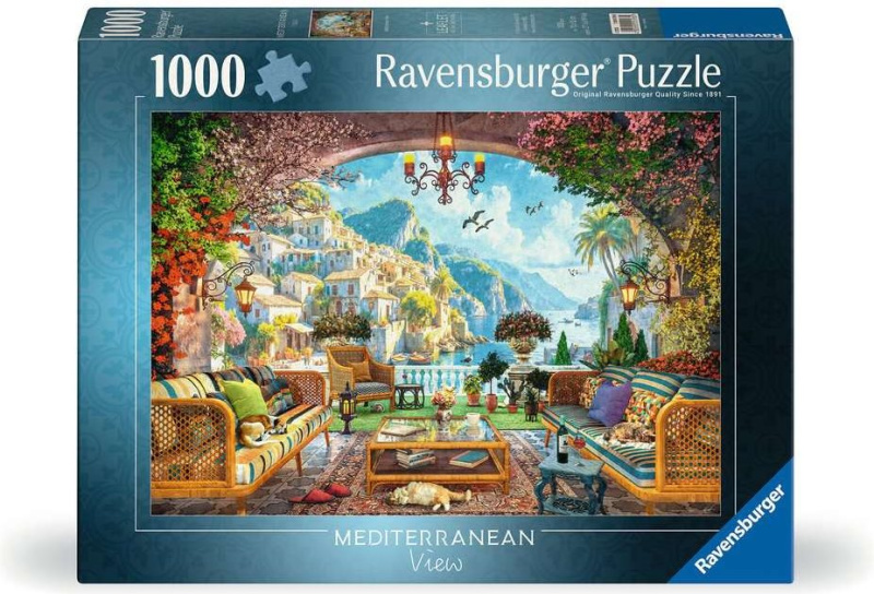 Puzzle RAVENSBURGER Pohádkový výhled na Středomoří, 1000 dílků