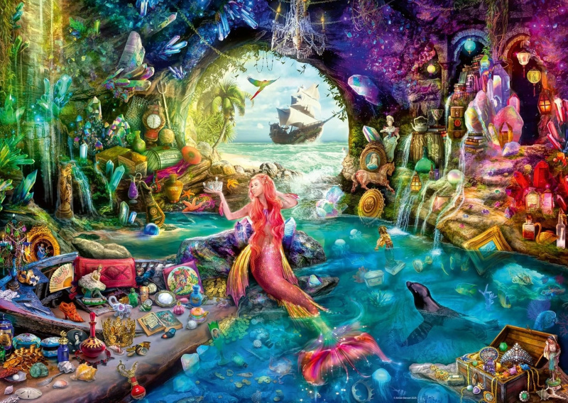 Ravensburger puzzle Tajemný poklad mořské panny 1000 dílků