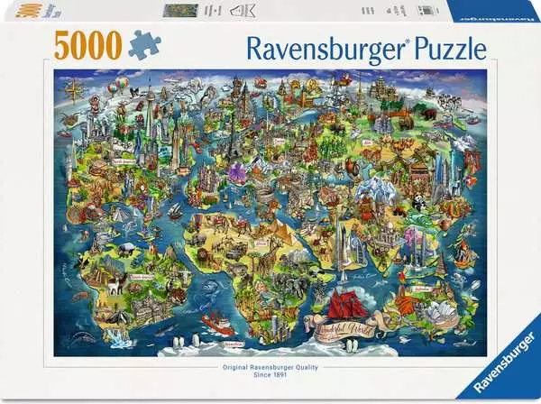 Puzzle RAVENSBURGER svět na mapě 5000 dílků