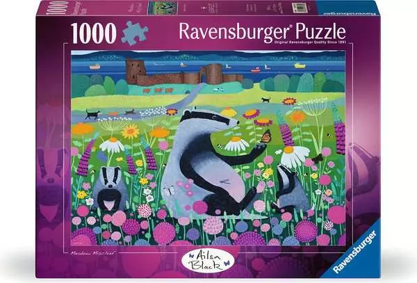 Puzzle Ravensburger Rošťárny mezi květinami 1000 dílků