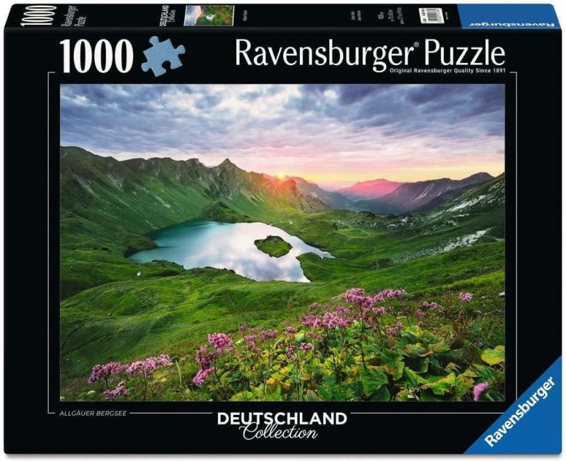 Puzzle Ravensburger 1000 dílků Německo: Horské jezero v Allgäu