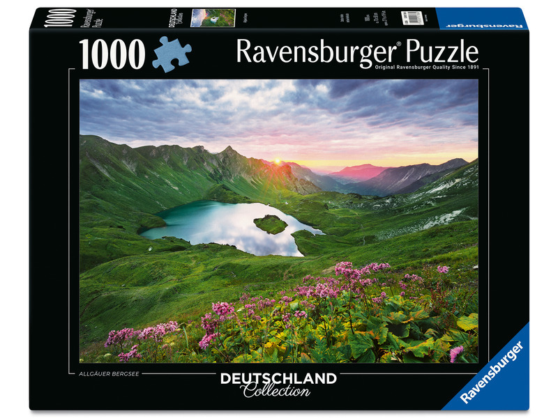 Puzzle Ravensburger 1000 dílků Německo: Horské jezero v Allgäu