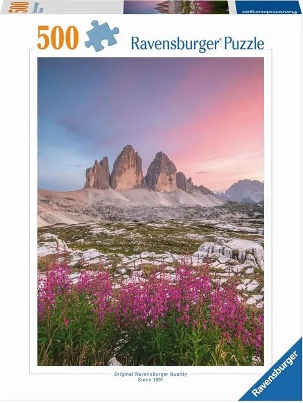 Puzzle Ravensburger 500 dílků Tři věže Lavareda, Dolomity
