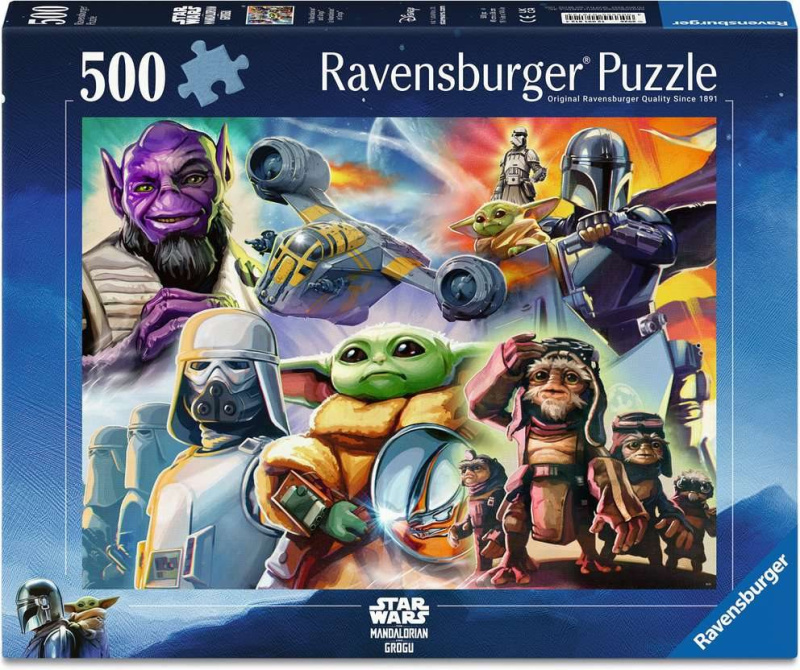 Puzzle Ravensburger 500 dílků Star Wars: Mandalorian a Grogu