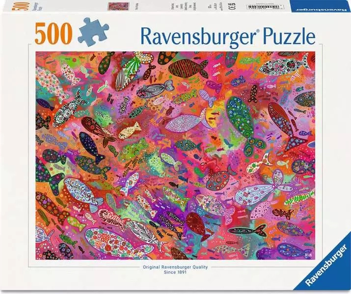 Ravensburger puzzle fuchsiové rybky 500 dílků