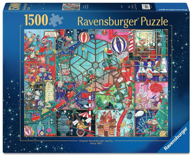 Puzzle Ravensburger 1500 dílků Dílna vánočních skřítků