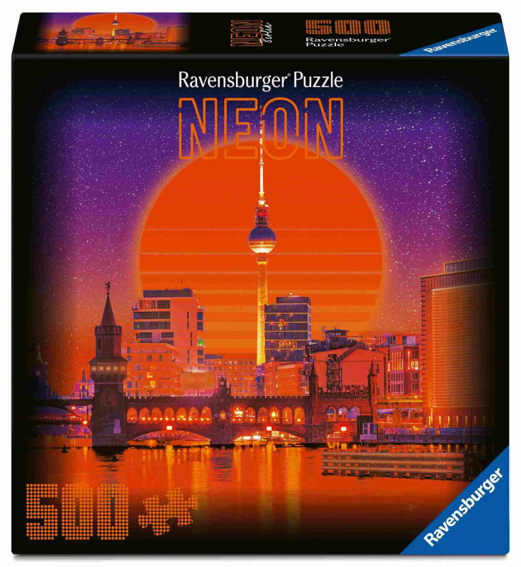 Čtvercové puzzle Ravensburger 500 dílků Neon: Berlín